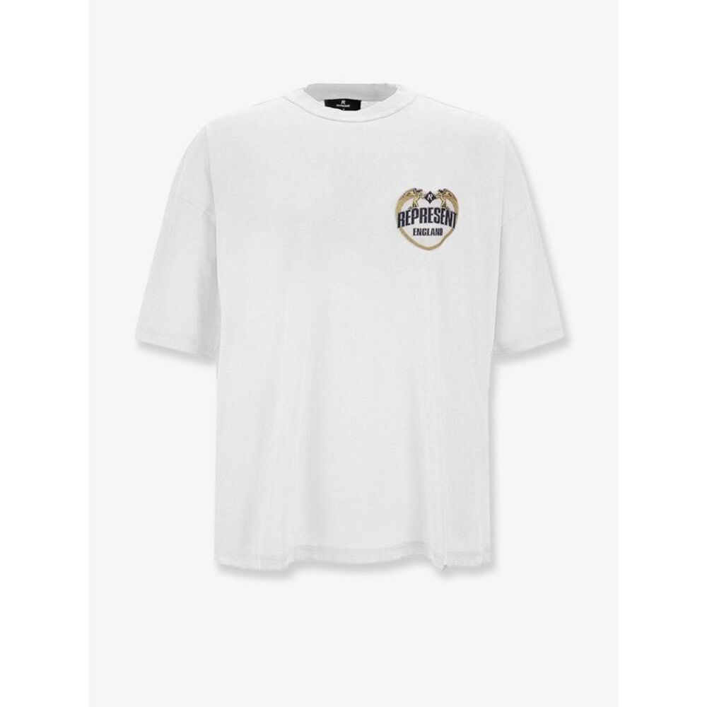 Represent Men Cotton T-Shirt With Distressed Effect